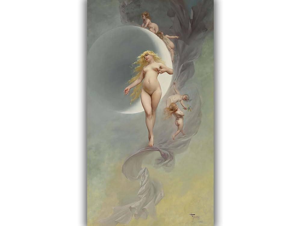John Waterhouse's 1909 Lamia (version 2)., Dante Gabriel Rossetti's 1878 The Blessed Damozel., Luis Ricardo Faléro's 1882 The Planet Venus.