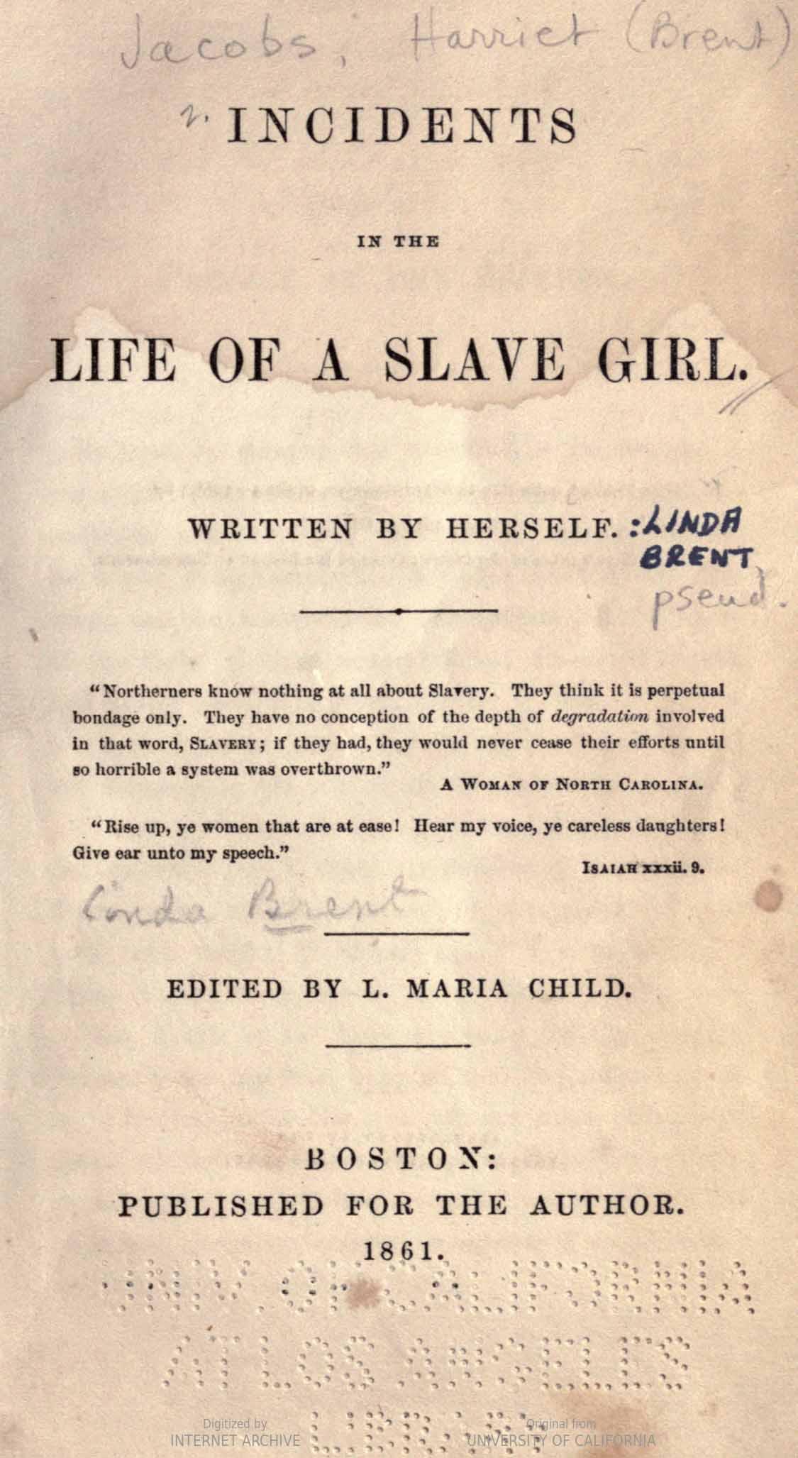 incidents in the life of a slave girl analysis essay