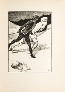 Christian and White Fell wearing furred clothing in "The Race," by Laurence Housman (1896) 